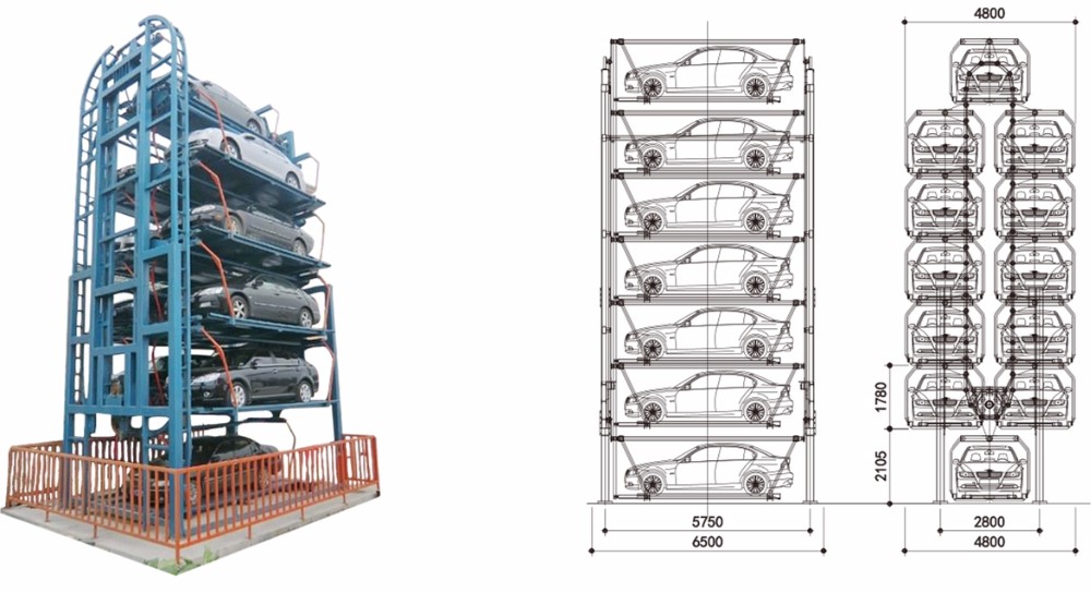 Чертежи роторной парковки